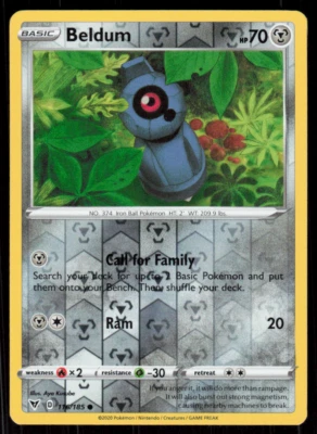 Beldum 116/185 Reverse Holo 2020 Pokemon Vivid Voltage LP - Image 1 of 2