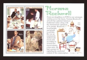 EE. UU. - S/S de 4 - Sc# 2840 - Norman Rockwell - Estampillada sin montar o nunca montada - Imagen 1 de 1