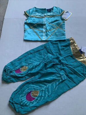 Nuevo con etiquetas Disfraz de Princesa Jazmín Disney Aladdin Niño Pequeño Talla 4T Verde Top Pantalones Foto 1 de 4