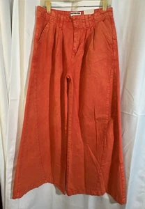 Free People Equinox Orange 🍊 Denim Trousers Pants Jeans Sz 28 NWOT - Picture 1 of 13