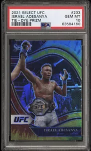 2021 Panini Select UFC Israel Adesanya Octagonside #233 Tie-Dye /25 PSA 10 GM MT - Picture 1 of 2