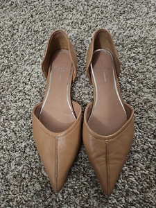 Linea Paolo Tan Pointed Toe Ballet Flats Slip On Size 8.5 Open Concept. GWSB - Picture 1 of 7