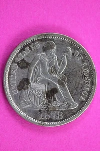 High Grade 1878 P Seated Liberty Dime Exact Silver Coin Shown Semi Key Date 268 - Picture 1 of 3