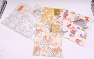 5 Vintage Geschenkpapier Ostern Geburtstag Hochzeit Dusche alle Anlässe Clowns - Bild 1 von 11