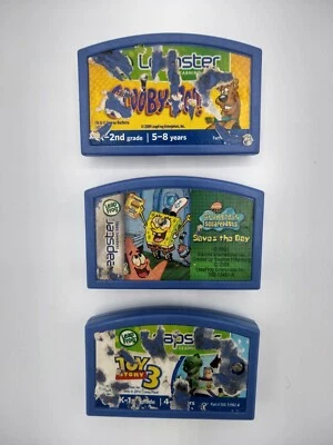 Leapster LeapFrog Lot of 3 Games Spongebob Toy Story 3 Scooby-doo Tested - Image 1 of 3