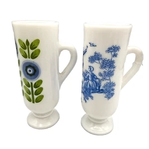 Vintage Avon Milk Glass White Collectibles set of 2 Demi-Tassi Cups footed 5" - Picture 1 of 9