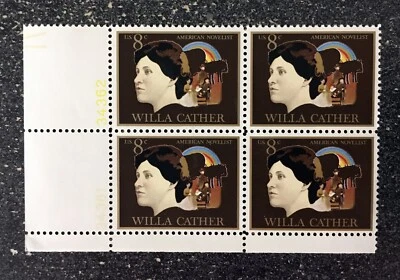 1973US #1487 8c Willa Cather American Novelist - Plate Block of 4  Mint NH - Image 1 of 2