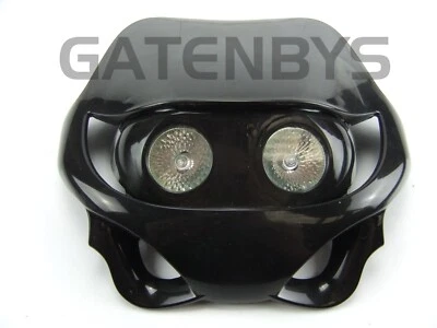 Motorcycle BLACK Headlight Enduro Custom For Zxr Cbf Gsxr Gsf Fzr  Streetfighter - Image 1 of 4