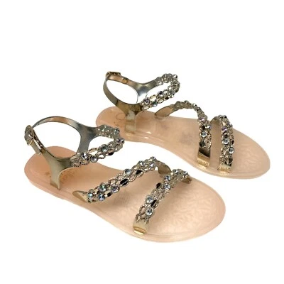 Sandalias de gelatina OLIVIA MILLER para niñas rosa brillante correa ajustable - talla 2 Foto 1 de 4