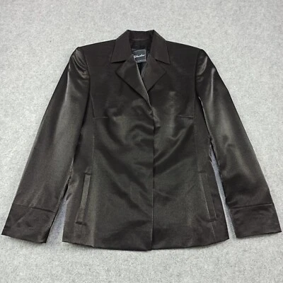 Windsor Womens Blazer Jacket Size 38 - M Black Wool Blend Glossy Sparkly Formal - Image 1 of 4