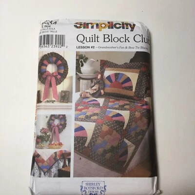Simplicity 9234 Quilt Block Club Grandmother's Fan Bow Tie Shirley Botsford - Image 1 of 3