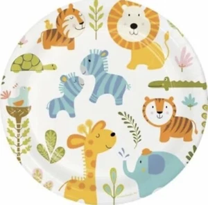Happy Jungle 9 Inch Paper Plates 8 Pack Paper Kids Children Tableware Birthday - Picture 1 of 1