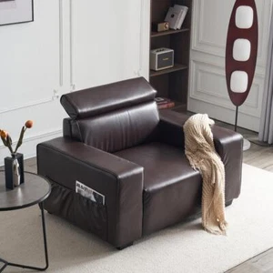 Single Sofa Couch Arm Chair Accent Adjustable Headrest for Living Room - Picture 1 of 23