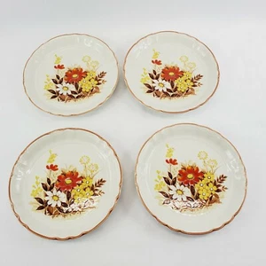 Vintage Teller 4 Stück 70er Jahre Country Life von Mikasa Herbst Keramik Dessert Floral - Bild 1 von 10