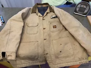 Cappotto vintage Wrangler BIG BEN foderato coperta tela fienile lavoro uomo 50R invecchiato - Foto 1 di 10