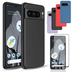 Pour Google Pixel 8 Étui, Slim Liquid Silicone Gel Étui Téléphone + Verre Trempé - Photo 1 sur 19