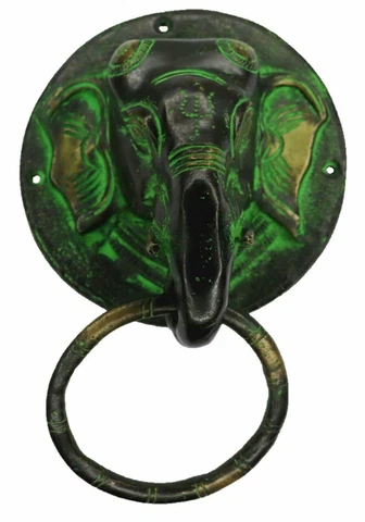 Elephant Shape Victorian Style Door Knocker Handmade Brass Door Bell Home Décor Cover