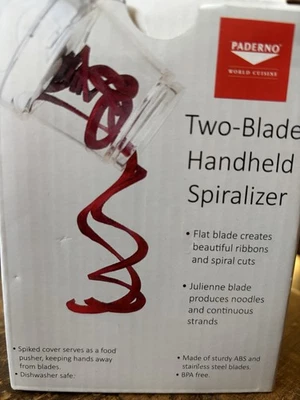 Espiralizador de mano de dos hojas Paderno World Cuisine - Cortador en espiral de verduras Foto 1 de 2