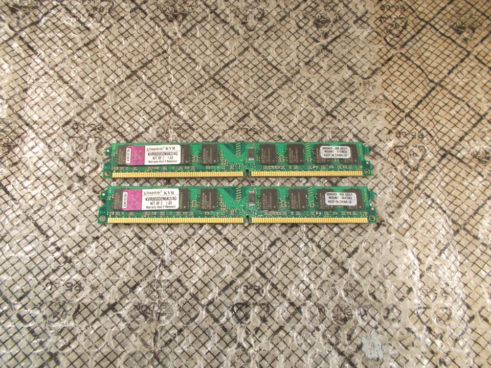 4GB (2GBx2) Kingston PC2-6400 800mhz Non-ECC DDR2 Ram KVR800D2N6K2/4G - Image 1 of 1