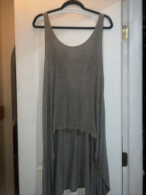 NWOT Grey Women’s Hi Low Tank Top Open Back - Image 1 of 4