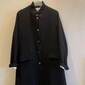 Used Bergfabel Long Coat Size 40 Black Length 120cm - Picture 1 of 5