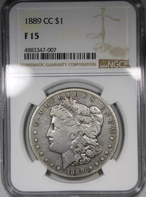 1889-CC Morgan Dollar NGC F15 Circulated Key Date $1 - Image 1 of 4