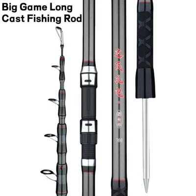 Telescopic Fishing Rod 9' 10'  Carbon Fiber Rod Saltwater Long Cast Fishing Rod - Image 1 of 4