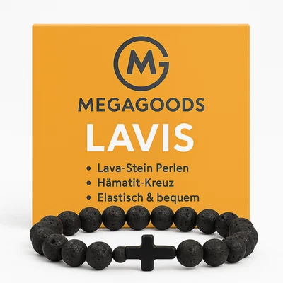Naturstein Holzperlen Armband mit Hämatit Kreuz Onyx Yoga DE. - Bild 1 von 4
