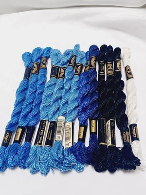 13 Skeins DMC Pearl Cotton Embroidery Needlepoint Thread Mixed Colors France  - Image 1 of 4