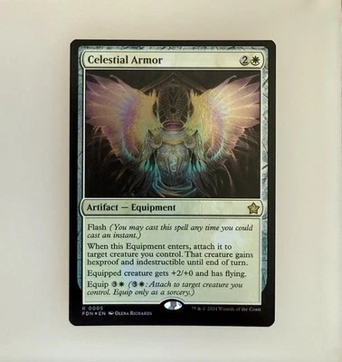 Magic the Gathering: Celestial Armor Foundations Foil NM - Image 1 of 2