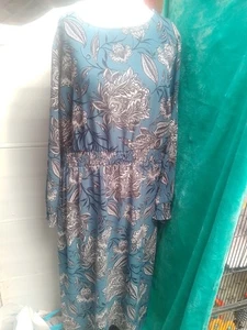 Papaya Petite Blue Black White Patterned Dress Size 14 - Picture 1 of 12