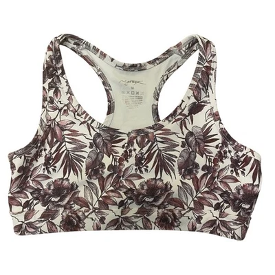 Golle Floral Print Sports Bra Medium Racerback Activewear Workout Top Running - Image 1 of 4