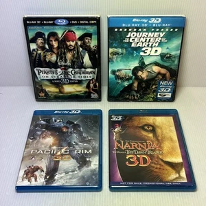 (4) 3D Blu-Ray Movie Lot ~ Pirates Caribbean, Journey Earth, Pacific Rim, Narnia - Picture 1 of 14