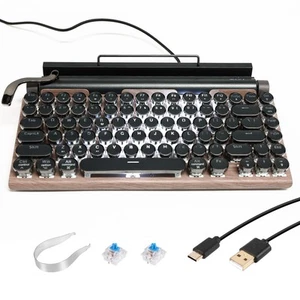 Retro Schreibmaschinen Tastatur, Drahtlose Bluetooth Tastatur, Mechanische 5837 - Bild 1 von 6