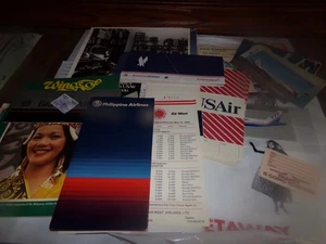 Lot 25 Vintage Airline Items US Airways American Airlines Braniff TWA Air West - Picture 1 of 13