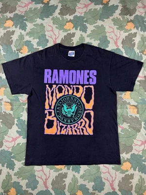 Vintage RAMONES 1992 Mondo Bizarro Tour Shirt LARGE Black Punk Rock - Image 1 of 4