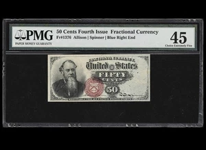 FR# 1376 Fractional Currency 50c 1869, United States Fourth 4th Issue PMG ChXF45 - Picture 1 of 5