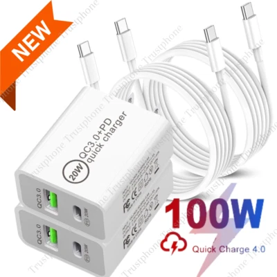 Cargador rápido 20W PD 100W USB C a tipo C cable adaptador de corriente para iPad iPhone 15 Foto 1 de 4