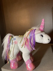 Ganz 11 in Tall white/pink plush Standing unicorn - Picture 1 of 6