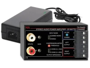 Amplificador de potencia de audio estéreo RDL TX-PA40D 40 W con fuente de alimentación - Imagen 1 de 1