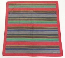 Vintage 1960s 70s Mod Pancaldi Signed Scarf Made In Italy Stripes Cotton