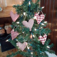 primitive Valentine  Heart tree ornaments,  valentine heart ornaments, hearts