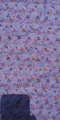 2 pieces Textured Embroidered Butterflies on Purple Cotton Quilting Fabric  - Image 1 of 4