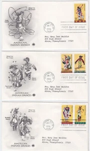 TurtlesTradingPost- American Indian Dances 1996 #3072-76 FDC - Artcraft Variety - Picture 1 of 1