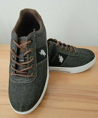 U.S. Polo Assn. Zapatillas deportivas con cordones con casco cambray negro para niños tallas 3,5 Foto 1 de 4
