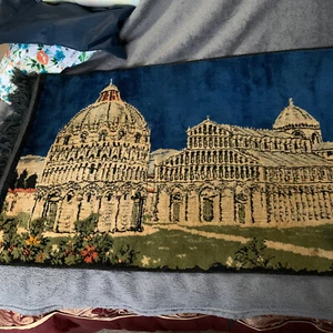 Vintage Wandteppich Hängeteppich 39 x 19 europäische Einflüsse - Bild 1 von 7