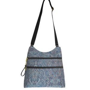 New DANNY K Light Blue Tapestry Hobo Shoulder Crossbody Bag USA - Picture 1 of 9