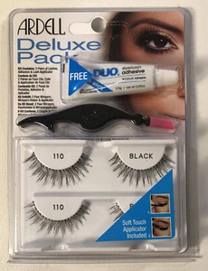 Ardell Lashes Deluxe Pack Wispies Black 110 Adhesive Applicator False Eyelashes - Picture 1 of 2
