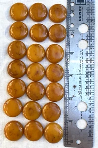 105 pc Vintage Marbleized Yellow Bakelite Flat dome discs 3/4" - Picture 1 of 10