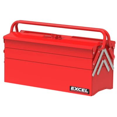 EXCEL Heavy Duty 495mm Metal Cantilever 5 Tray Toolbox Storage Tool Box Red New